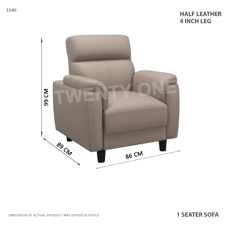 3540 1S HALF LEATHER  SEATER  SOFA 1 C